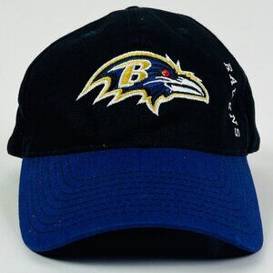 NFL Baltimore Ravens Team Apparel Black Purple Adjustable Ball Cap Hat